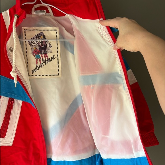 Vintage NWT Mighty Mac, youth size 7, Red and Blue 'Spike It!' Jacket. Zip up - Picture 5 of 10